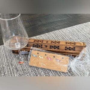 Set of 4 Handmade wine charms Stainless steel w/White, pink, purple & blue beads